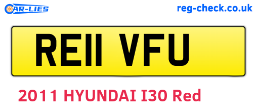 RE11VFU are the vehicle registration plates.