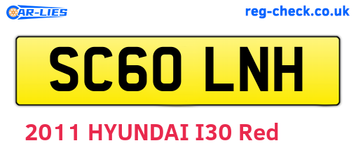 SC60LNH are the vehicle registration plates.