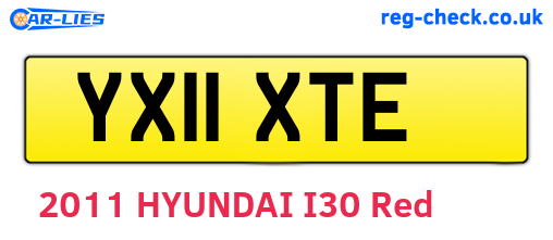 YX11XTE are the vehicle registration plates.