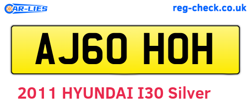 AJ60HOH are the vehicle registration plates.
