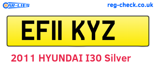 EF11KYZ are the vehicle registration plates.