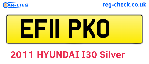 EF11PKO are the vehicle registration plates.