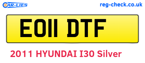 EO11DTF are the vehicle registration plates.