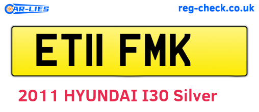 ET11FMK are the vehicle registration plates.