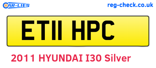 ET11HPC are the vehicle registration plates.