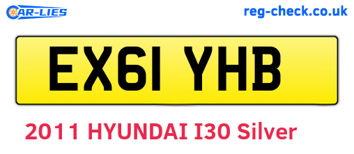EX61YHB are the vehicle registration plates.