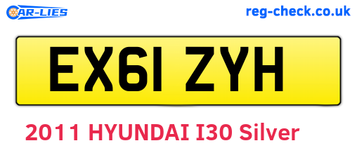 EX61ZYH are the vehicle registration plates.