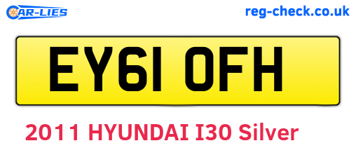 EY61OFH are the vehicle registration plates.