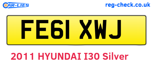 FE61XWJ are the vehicle registration plates.