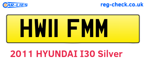 HW11FMM are the vehicle registration plates.