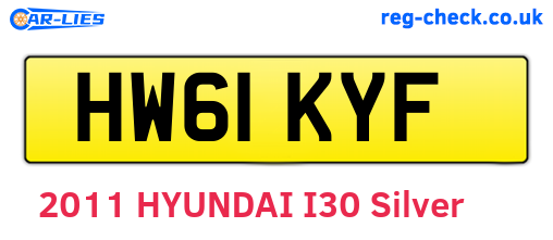 HW61KYF are the vehicle registration plates.