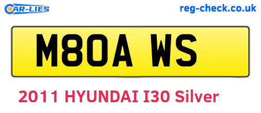 M80AWS are the vehicle registration plates.