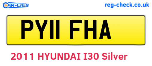 PY11FHA are the vehicle registration plates.