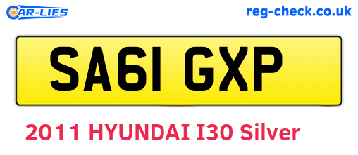 SA61GXP are the vehicle registration plates.