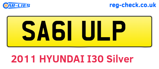 SA61ULP are the vehicle registration plates.