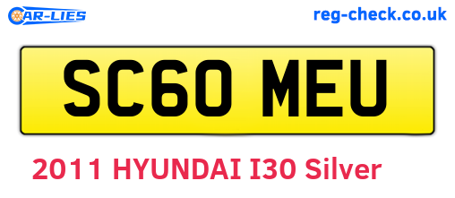 SC60MEU are the vehicle registration plates.