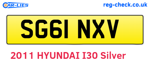 SG61NXV are the vehicle registration plates.