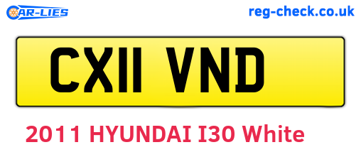 CX11VND are the vehicle registration plates.