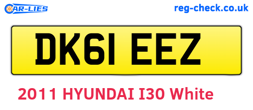 DK61EEZ are the vehicle registration plates.