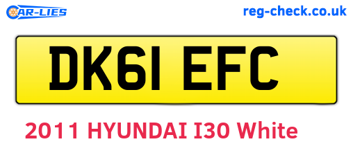 DK61EFC are the vehicle registration plates.