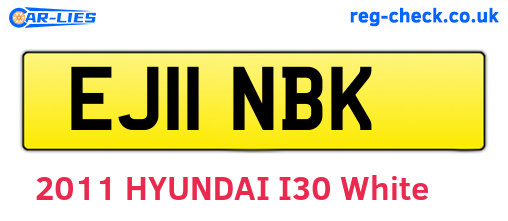 EJ11NBK are the vehicle registration plates.