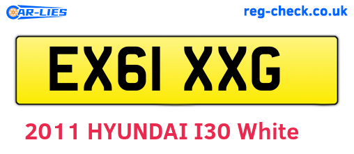 EX61XXG are the vehicle registration plates.