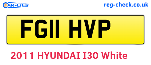 FG11HVP are the vehicle registration plates.