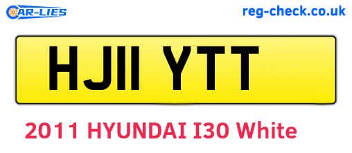 HJ11YTT are the vehicle registration plates.