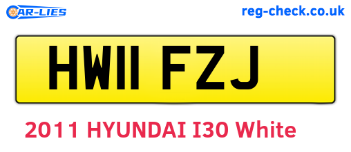 HW11FZJ are the vehicle registration plates.