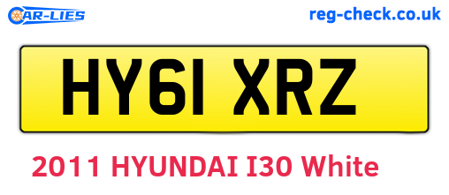 HY61XRZ are the vehicle registration plates.