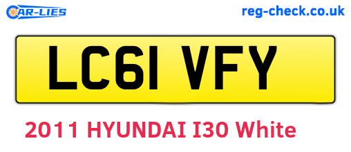 LC61VFY are the vehicle registration plates.