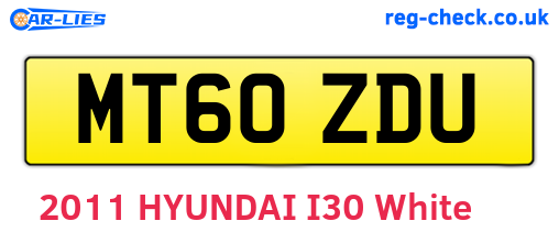 MT60ZDU are the vehicle registration plates.