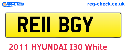 RE11BGY are the vehicle registration plates.