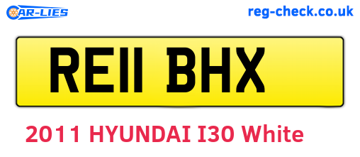 RE11BHX are the vehicle registration plates.
