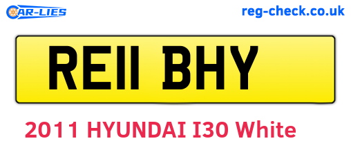 RE11BHY are the vehicle registration plates.