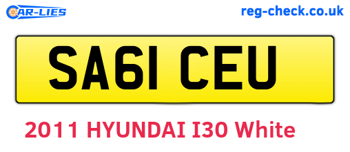 SA61CEU are the vehicle registration plates.