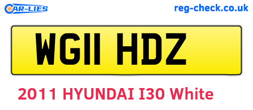 WG11HDZ are the vehicle registration plates.