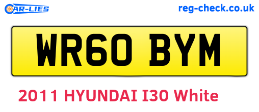 WR60BYM are the vehicle registration plates.