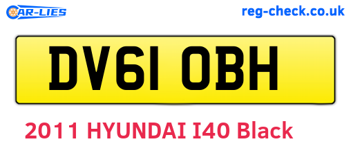 DV61OBH are the vehicle registration plates.