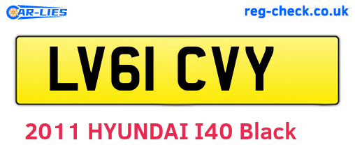 LV61CVY are the vehicle registration plates.