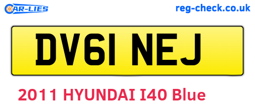 DV61NEJ are the vehicle registration plates.