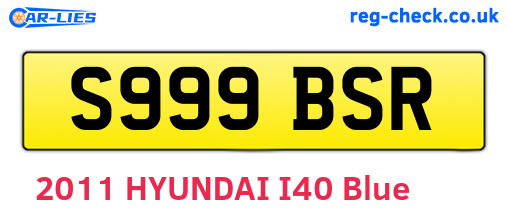 S999BSR are the vehicle registration plates.