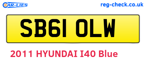 SB61OLW are the vehicle registration plates.