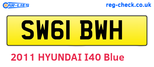 SW61BWH are the vehicle registration plates.