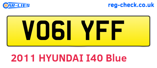 VO61YFF are the vehicle registration plates.