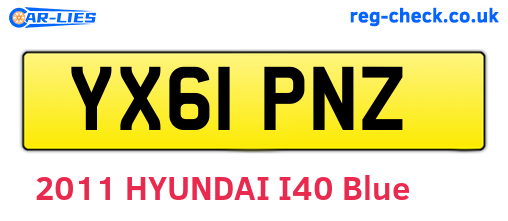 YX61PNZ are the vehicle registration plates.
