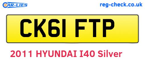 CK61FTP are the vehicle registration plates.