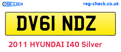 DV61NDZ are the vehicle registration plates.