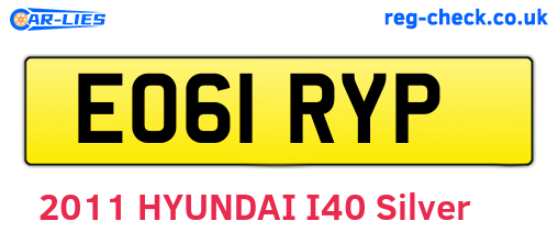 EO61RYP are the vehicle registration plates.