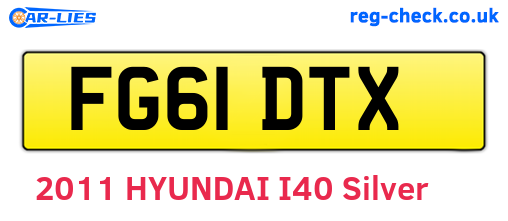 FG61DTX are the vehicle registration plates.